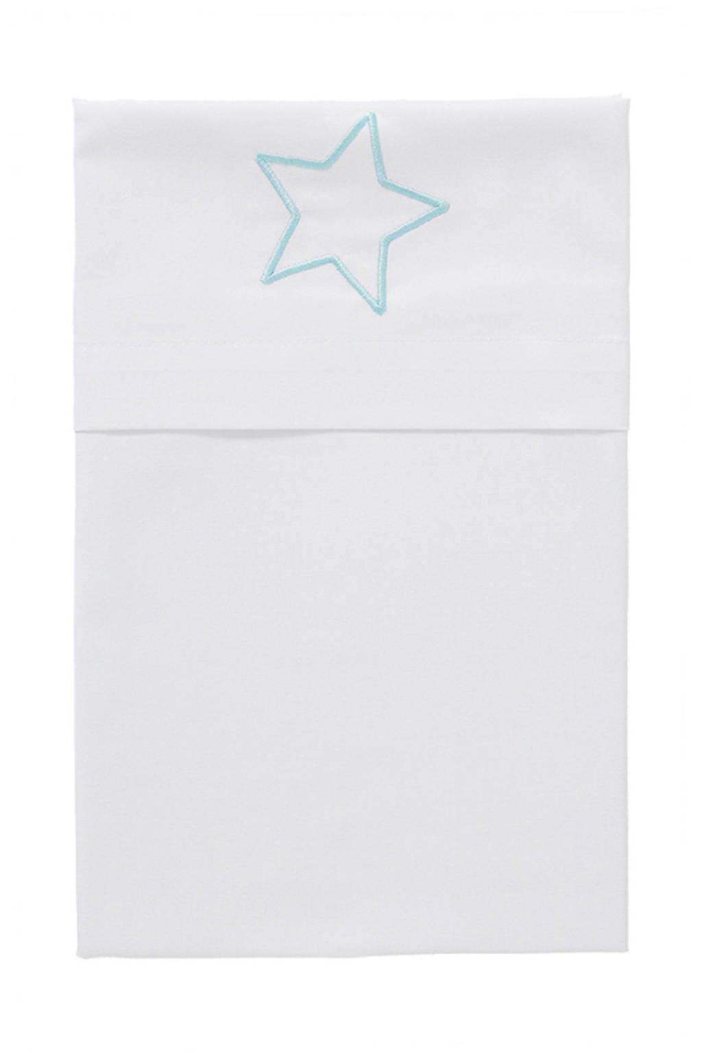 Cottonbaby Ster wieglaken 75 x 90 cm wit/mint, Wit/mint