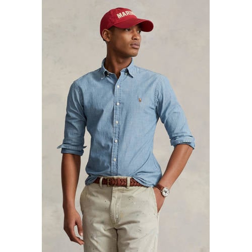 POLO Ralph Lauren slim fit overhemd denim lichtblauw afbeelding