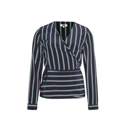 We Fashion Gestreepte Wikkeltop Marineblauw we fashion kopen in de aanbieding