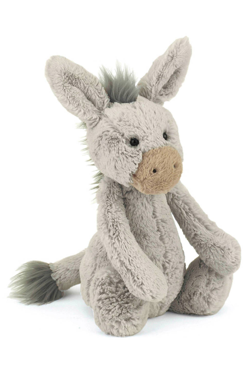 Jellycat Bashful ezel knuffel 31 cm, Grijs