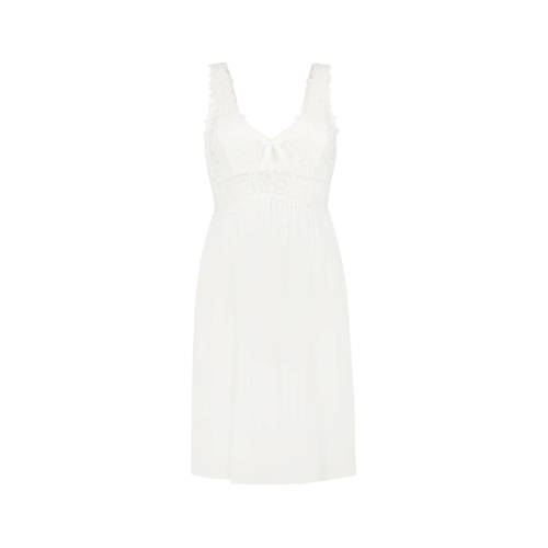 Hunkemoller Slipdress Modal Lace Wit hunkemoller kopen in de aanbieding