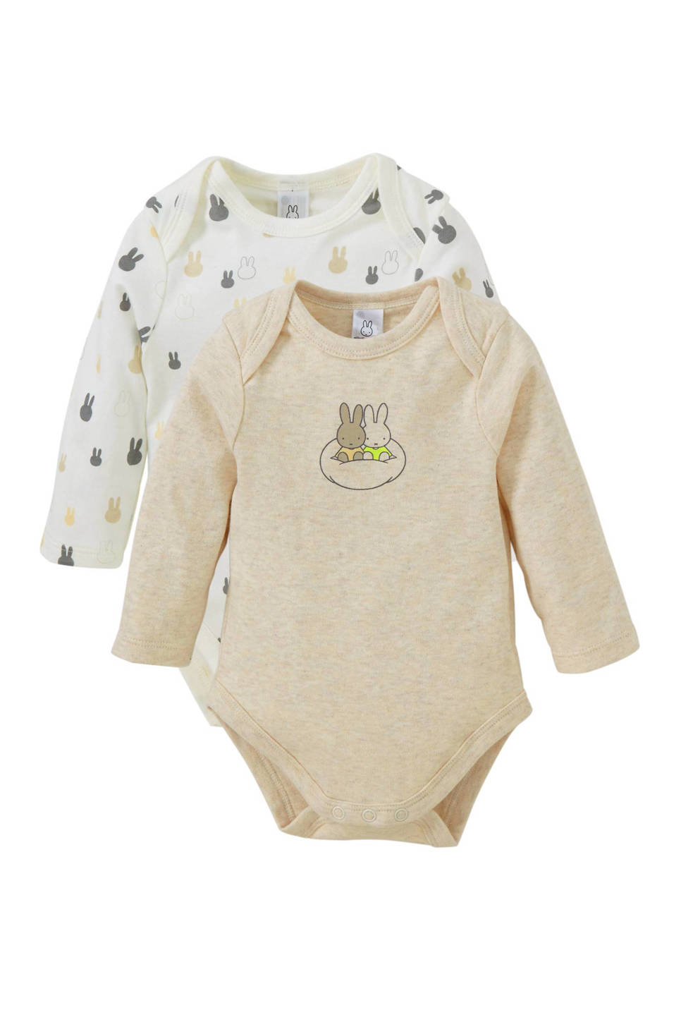 C&A nijntje romper (set van 2), Ecru/grijs