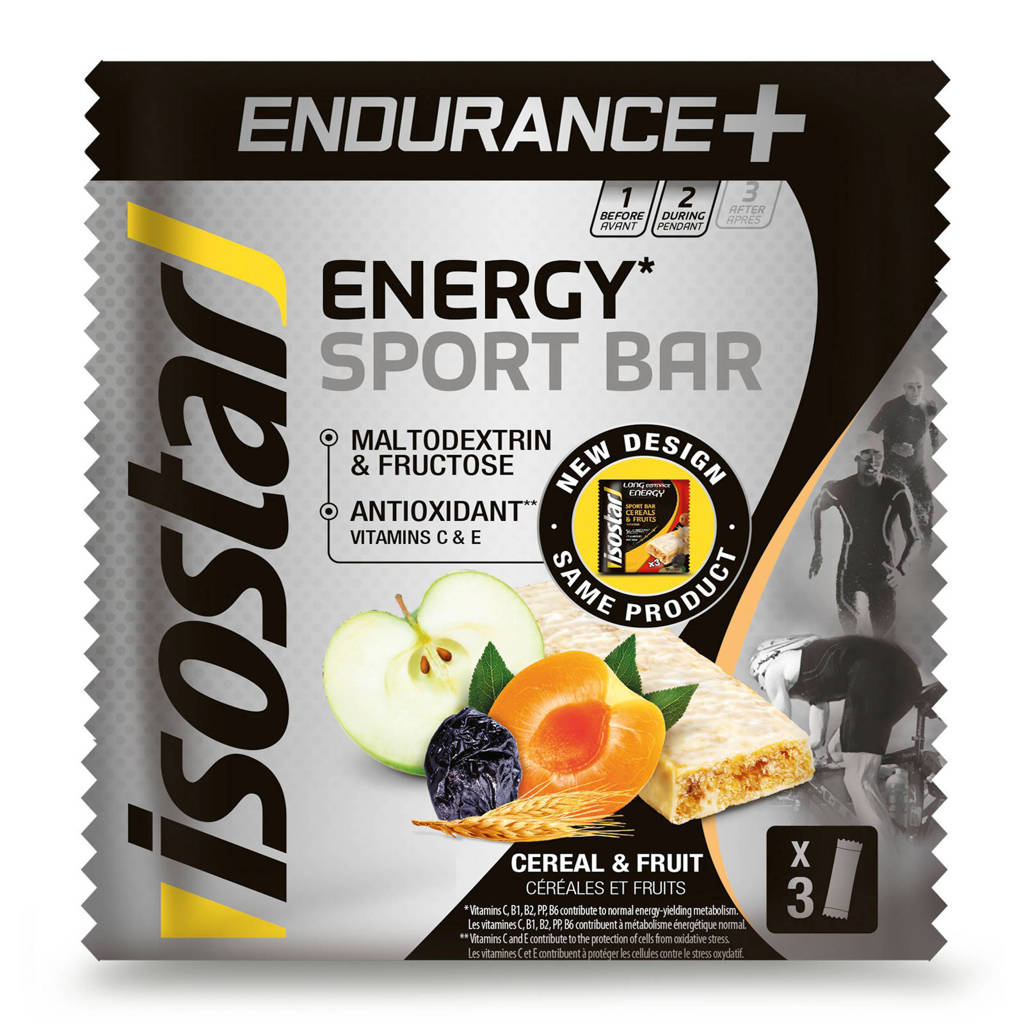 Isostar Endurance+ reep cereals & fruit - 1 pakje 3 repen (3x40g)