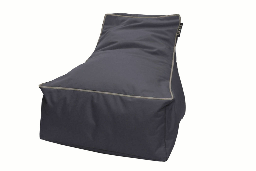 Layzy zitzak (met piping), Antraciet met beige