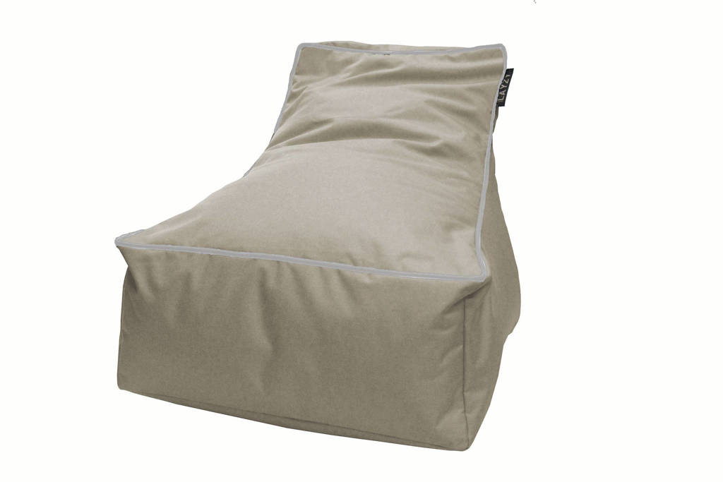 Layzy zitzak (met piping), Taupe met grijs