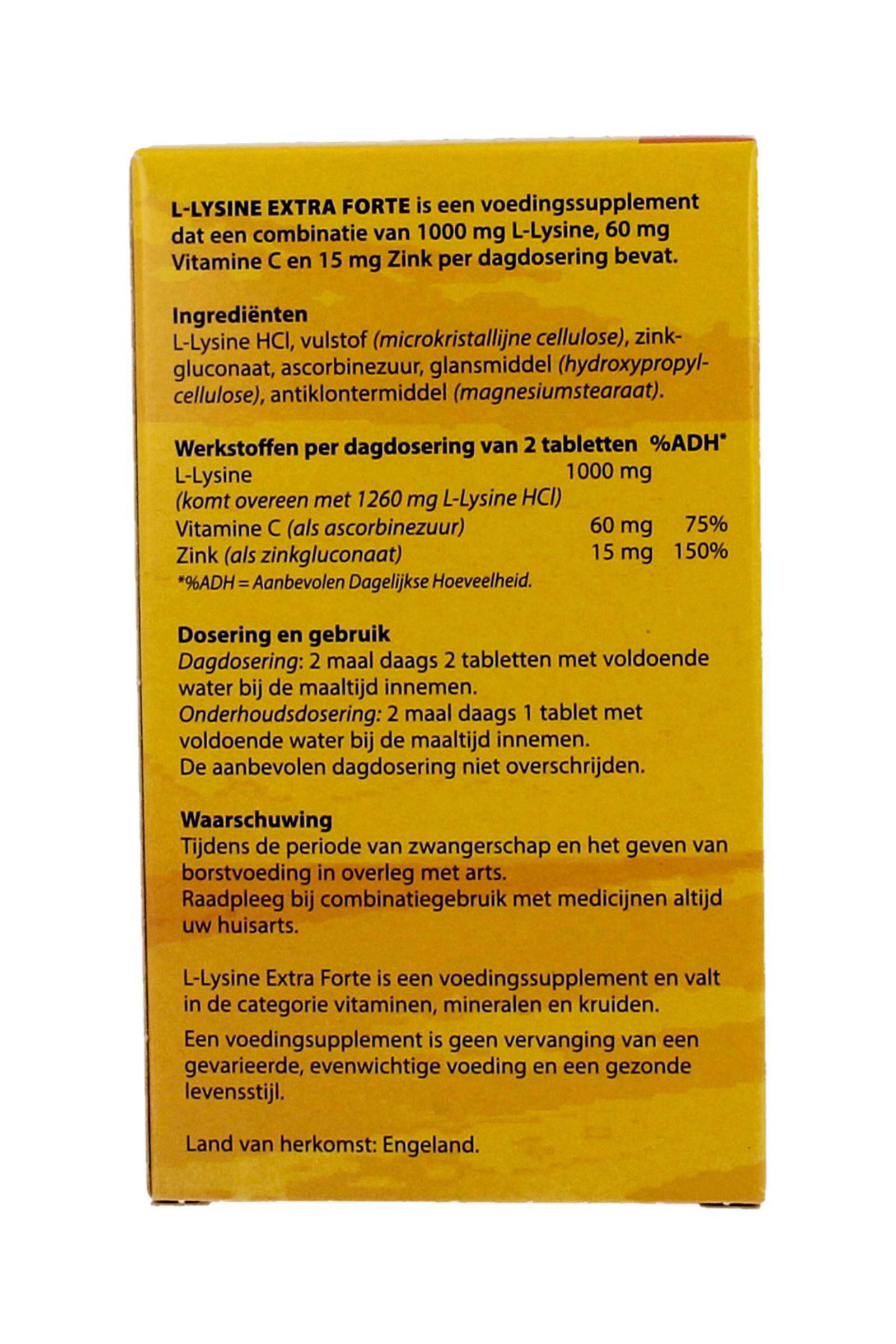 Bloem L Lysine Extra Forte 60 Tabletten Voedingssupplement Wehkamp