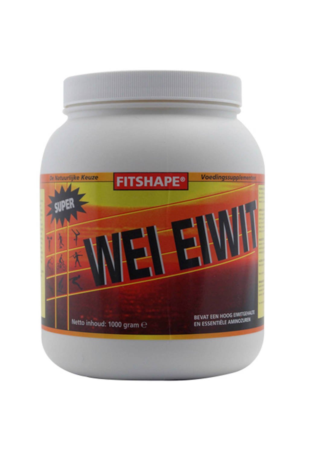 Fitshape Wei Eiwit eiwitshake - Aardbei - 1000 gram - sportvoeding
