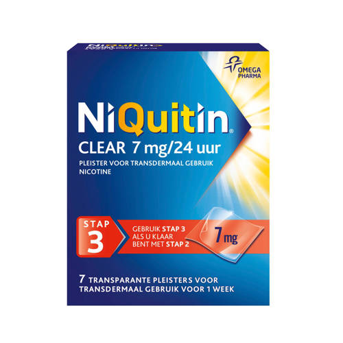 Niquitin Clear Pleisters 7Mg24Uur Stap 3 7 Stuks niquitin kopen in de aanbieding