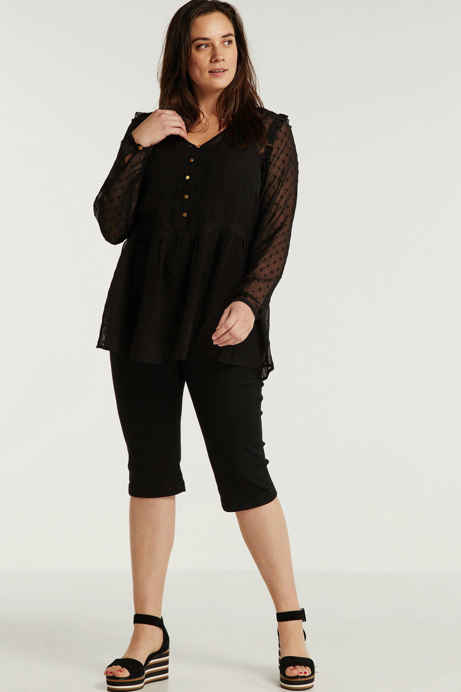 Zizzi slim fit capri jeans Emily zwart | wehkamp