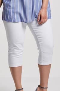 Witte dames Zizzi slim fit capri jeans van denim met regular waist