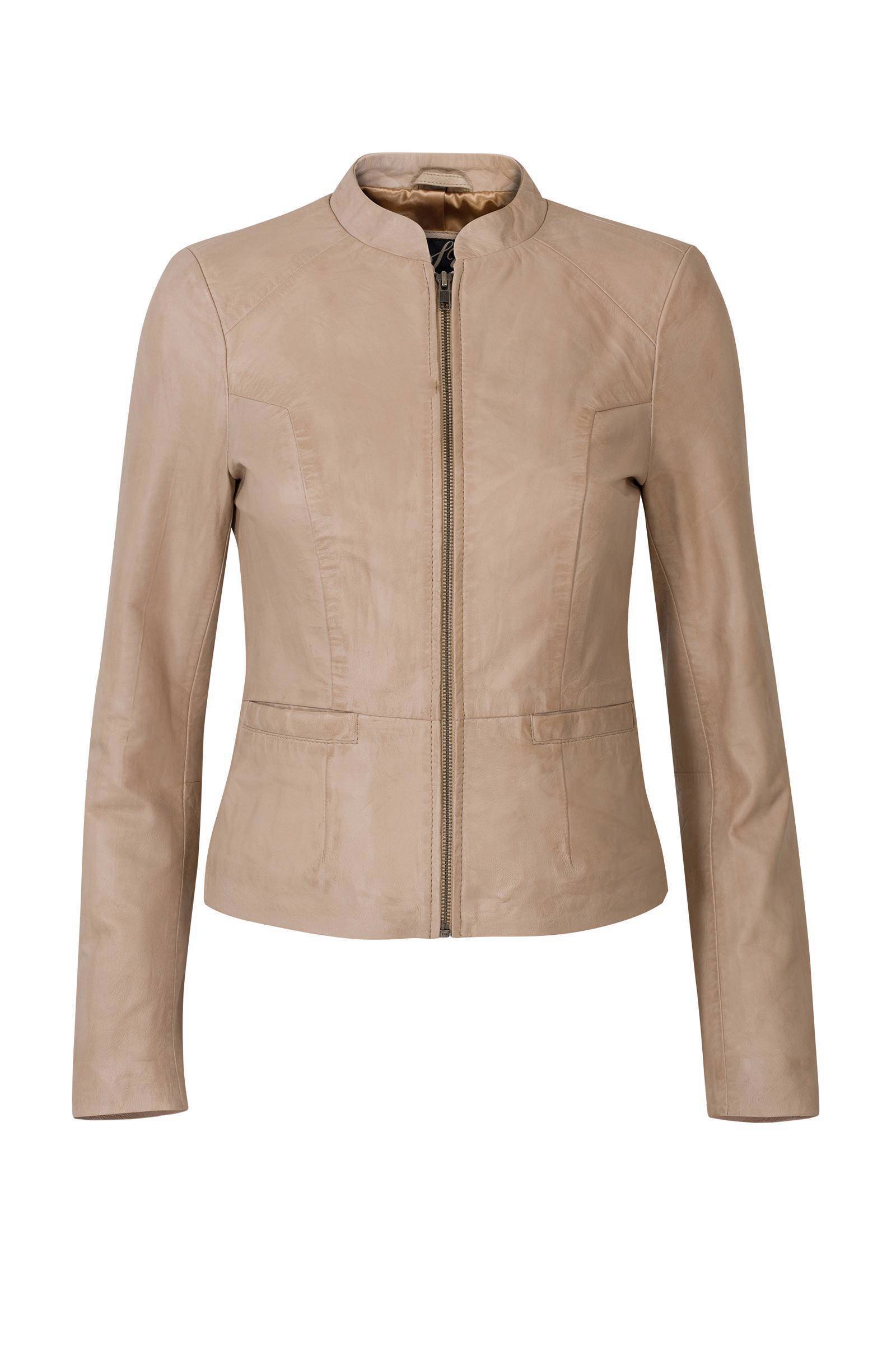 blazer met leren mouwen