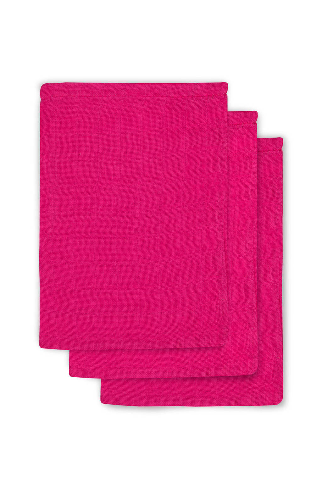 Jollein hydrofiel washandjes (3 stuks), Fuchsia