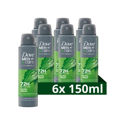 Wehkamp Dove Men+Care Advanced Extra Fresh anti-transpirant deodorant spray - 6 x 150 ml aanbieding