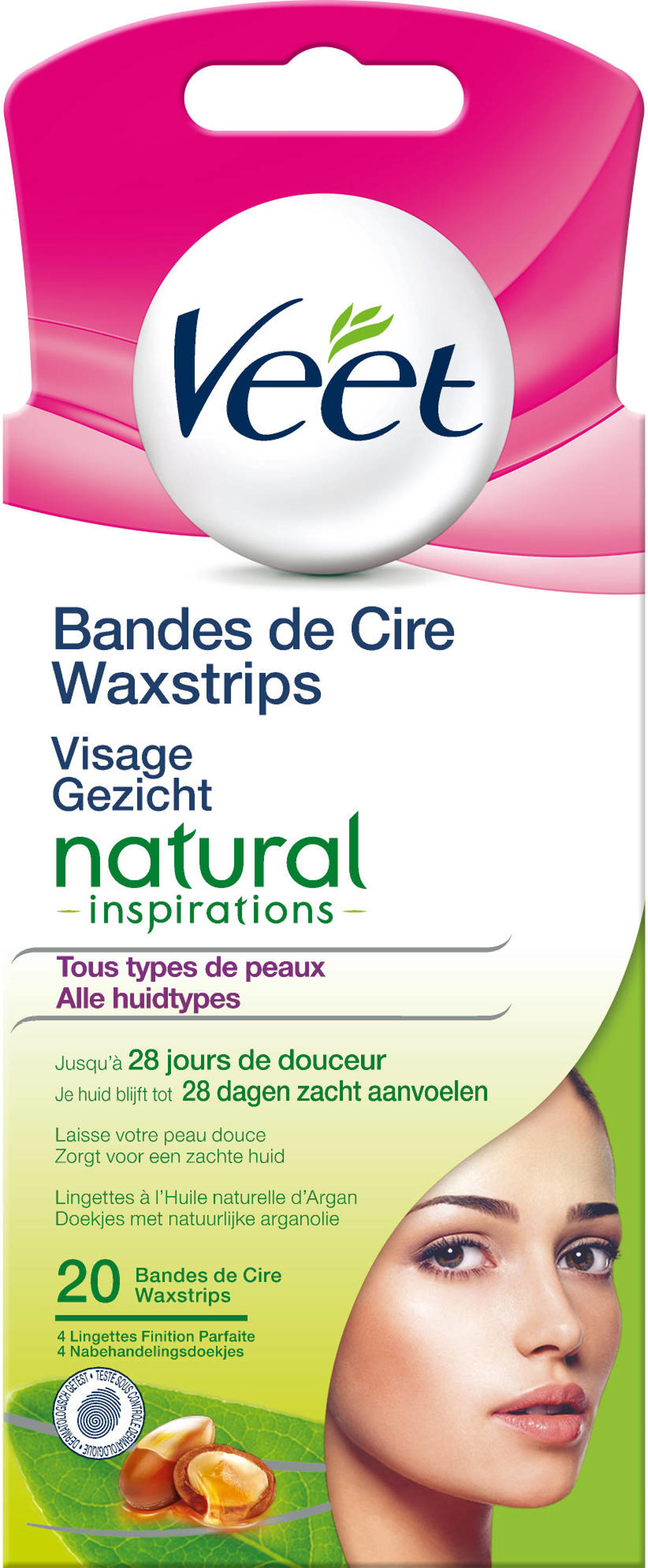 Veet Natural Inspirations koude waxstrips gezicht 20 stuks wehkamp