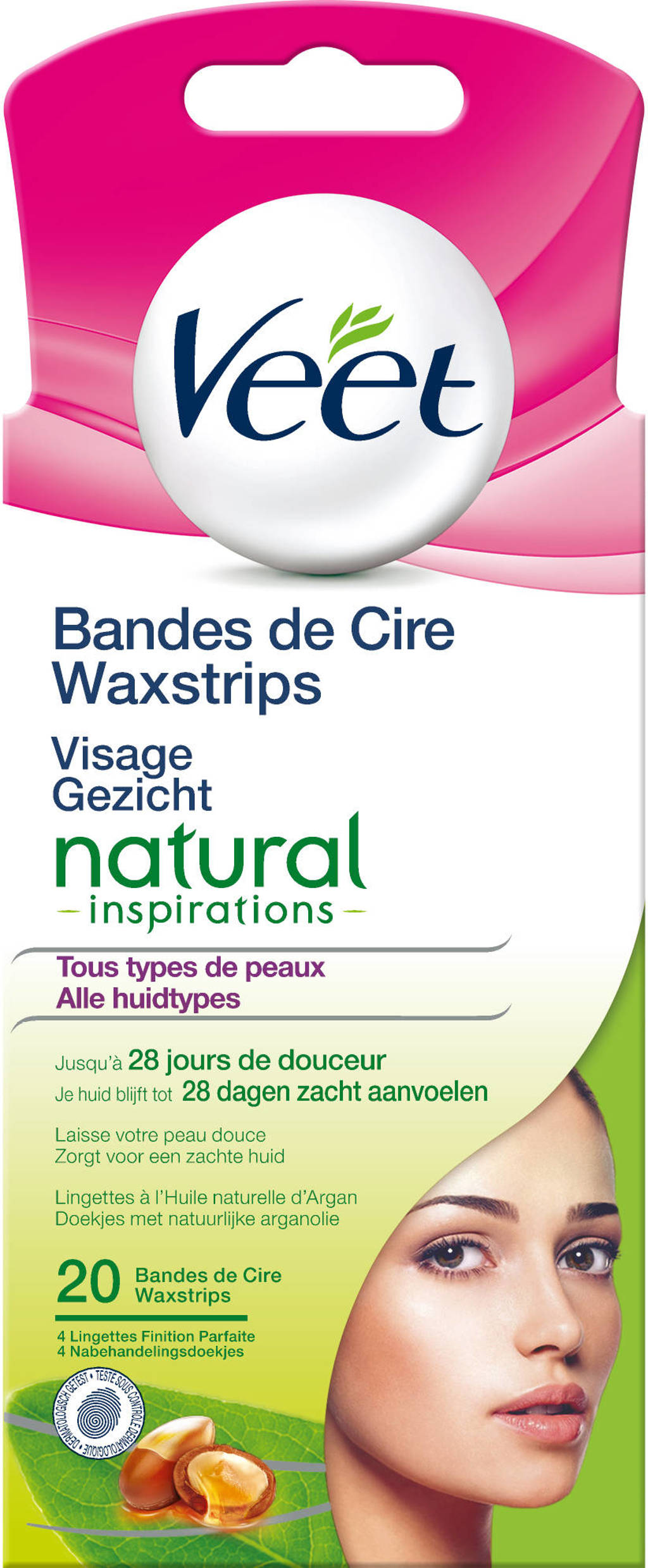 Veet Natural Inspirations koude waxstrips gezicht