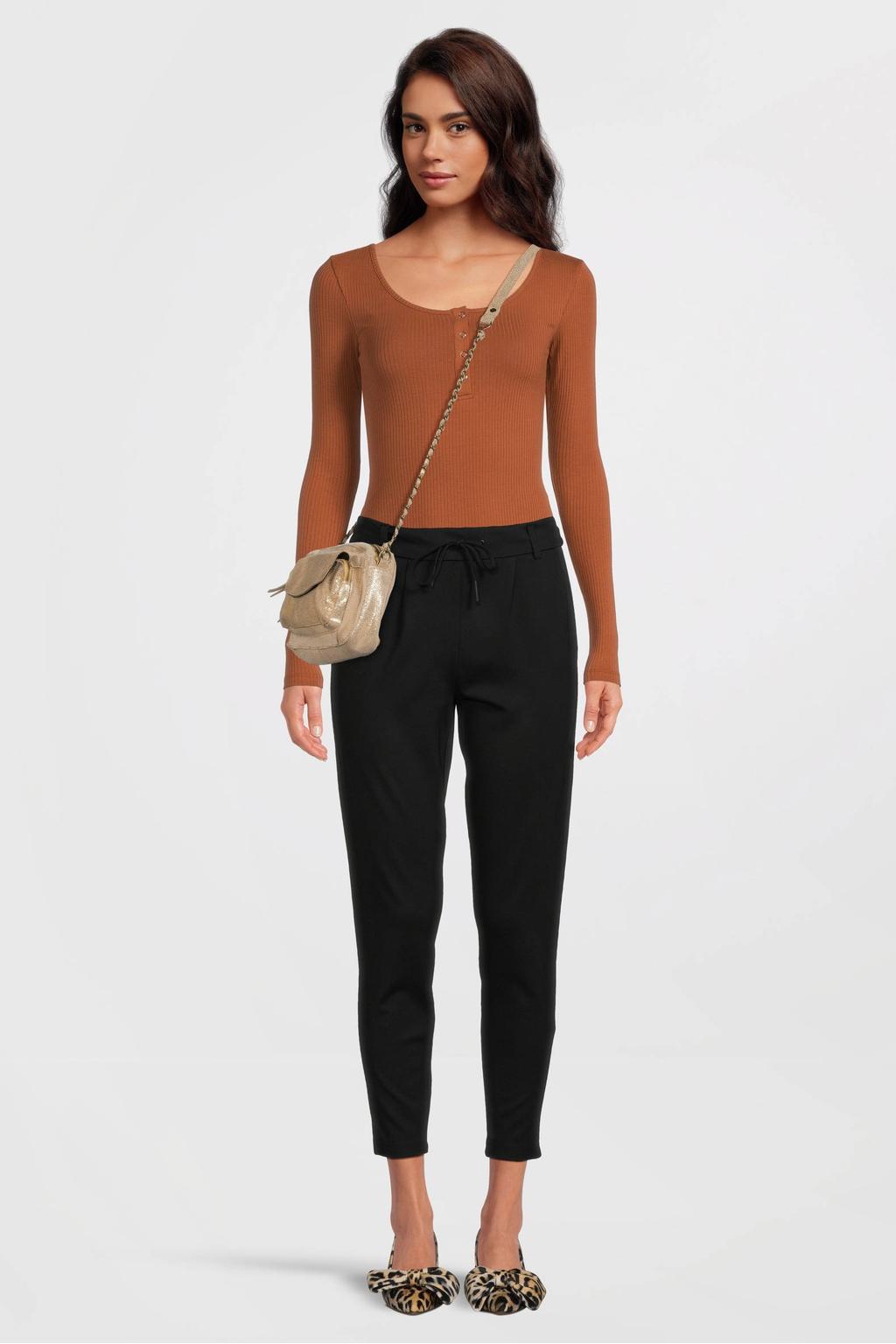 ONLY tapered fit broek ONLPOPTRASH zwart regular