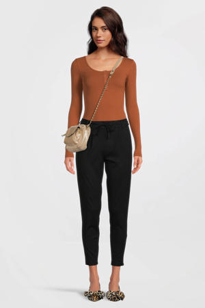 tapered fit broek ONLPOPTRASH zwart regular