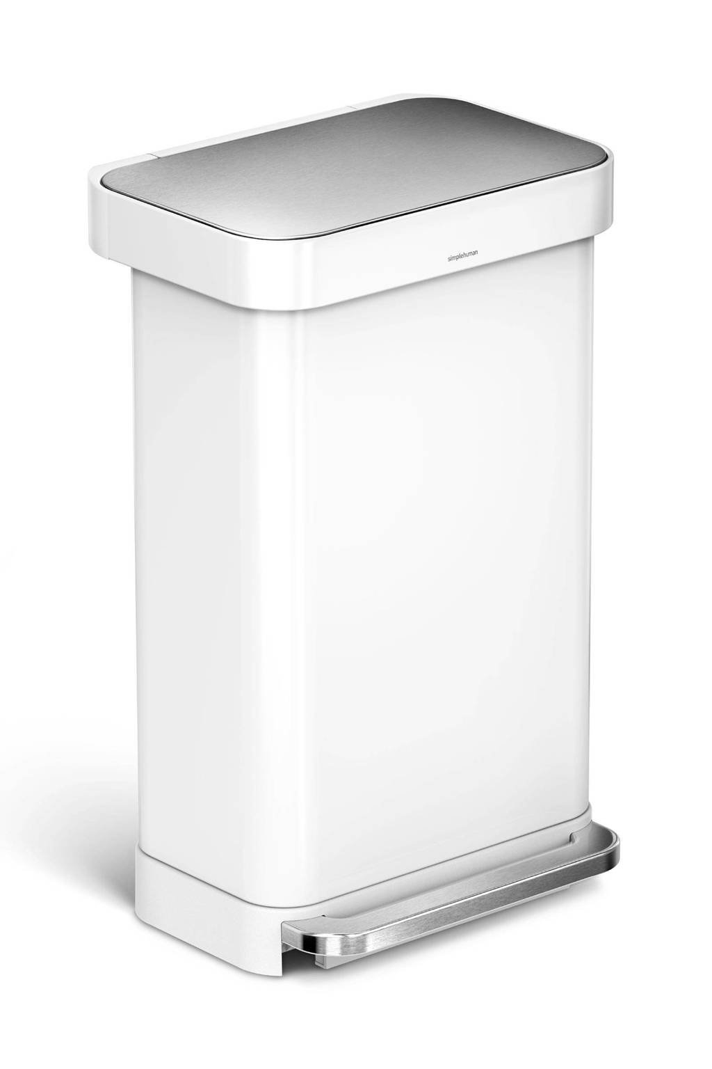 SimpleHuman SH018140 pedaalemmer 45 liter, Wit