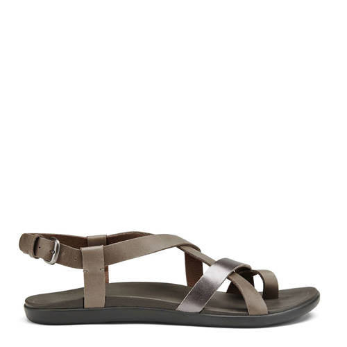Olukai Upena Leren Sandalen Beige olukai kopen in de aanbieding