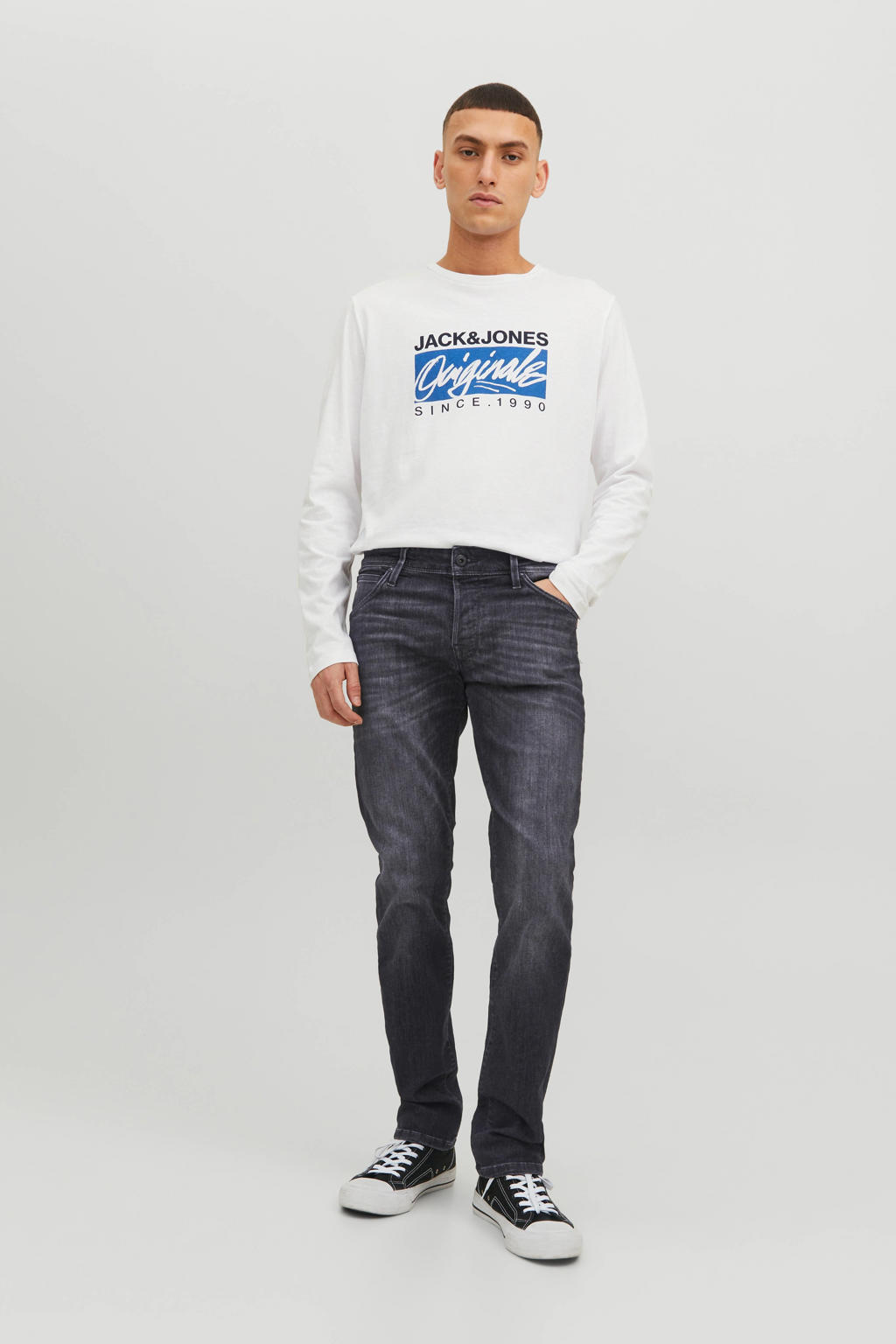 JACK & JONES JEANS INTELLIGENCE JJIGLENN JJFOX slim fit jeans grey denim