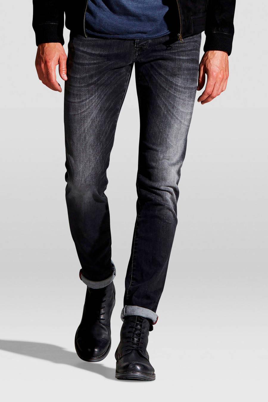 JACK & JONES JEANS INTELLIGENCE slim fit jeans Glenn Grey denim wehkamp