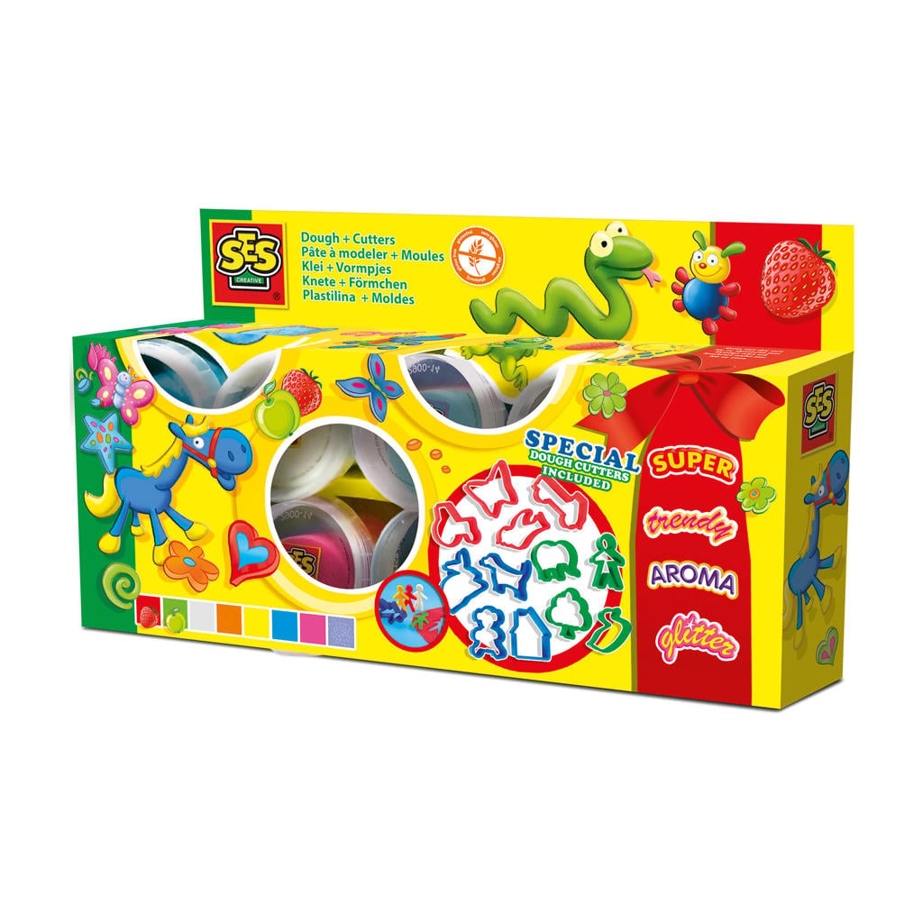 SES Klei mania 8 x 90 g met vormpjes