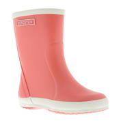 thumbnail: Oudroze en beige jongens en meisjes Bergstein regenlaarzen Koraalrood van rubber met effen