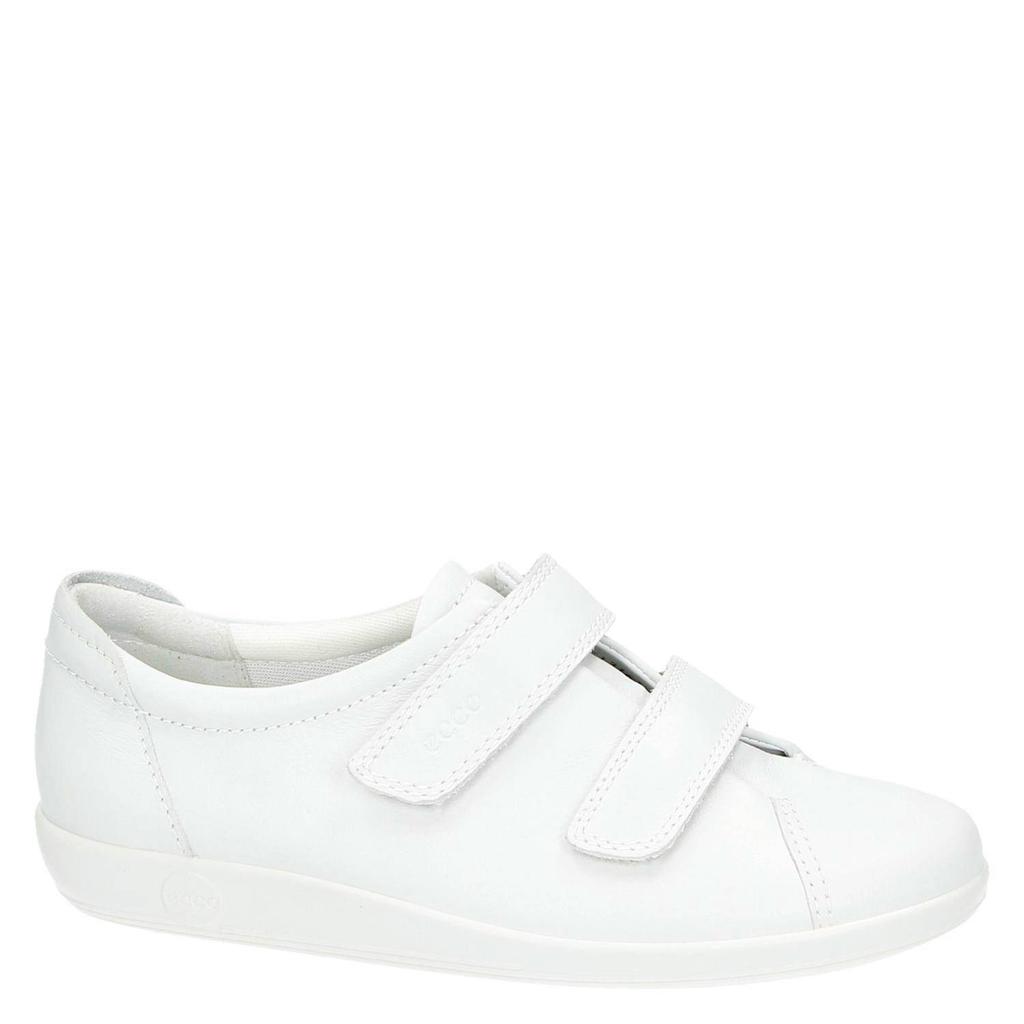 Ecco Soft 2.0 leren klittenbandschoenen wit