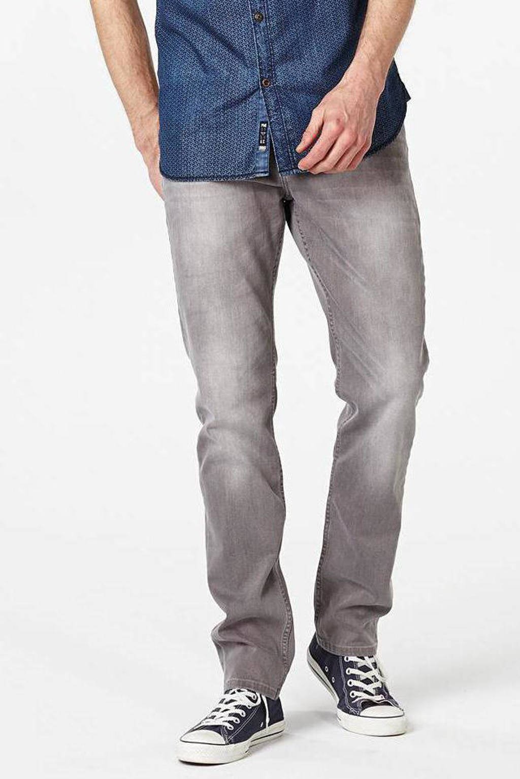 Petrol Industries tapered fit jeans Tymore met riem grey denim, Grijs denim
