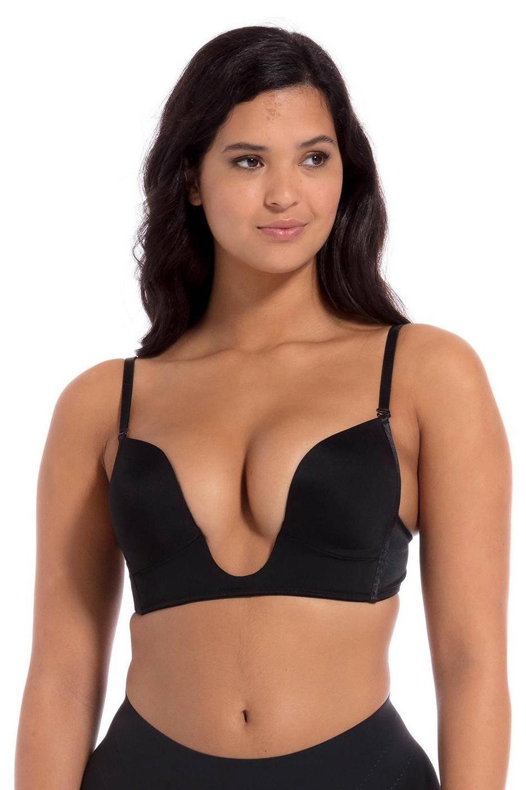 MAGIC Bodyfashion voorgevormde laag uitgesneden push-up bh V-Bra zwart
