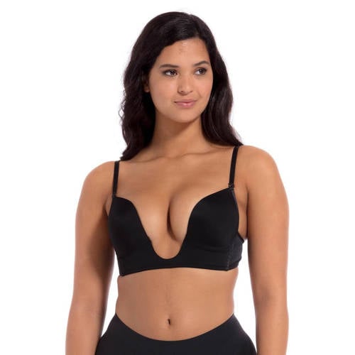 MAGIC Bodyfashion voorgevormde laag uitgesneden push-up bh V-Bra zwart afbeelding