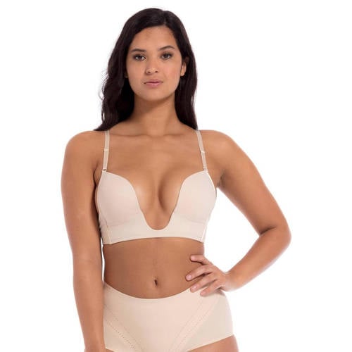 MAGIC Bodyfashion voorgevormde laag uitgesneden push-up bh V-Bra beige afbeelding