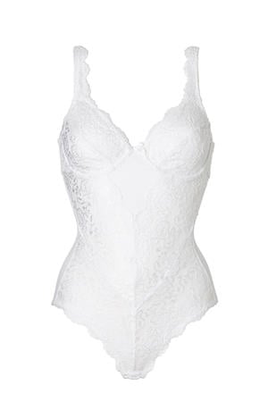 corrigerende body Classic Lace met kant wit