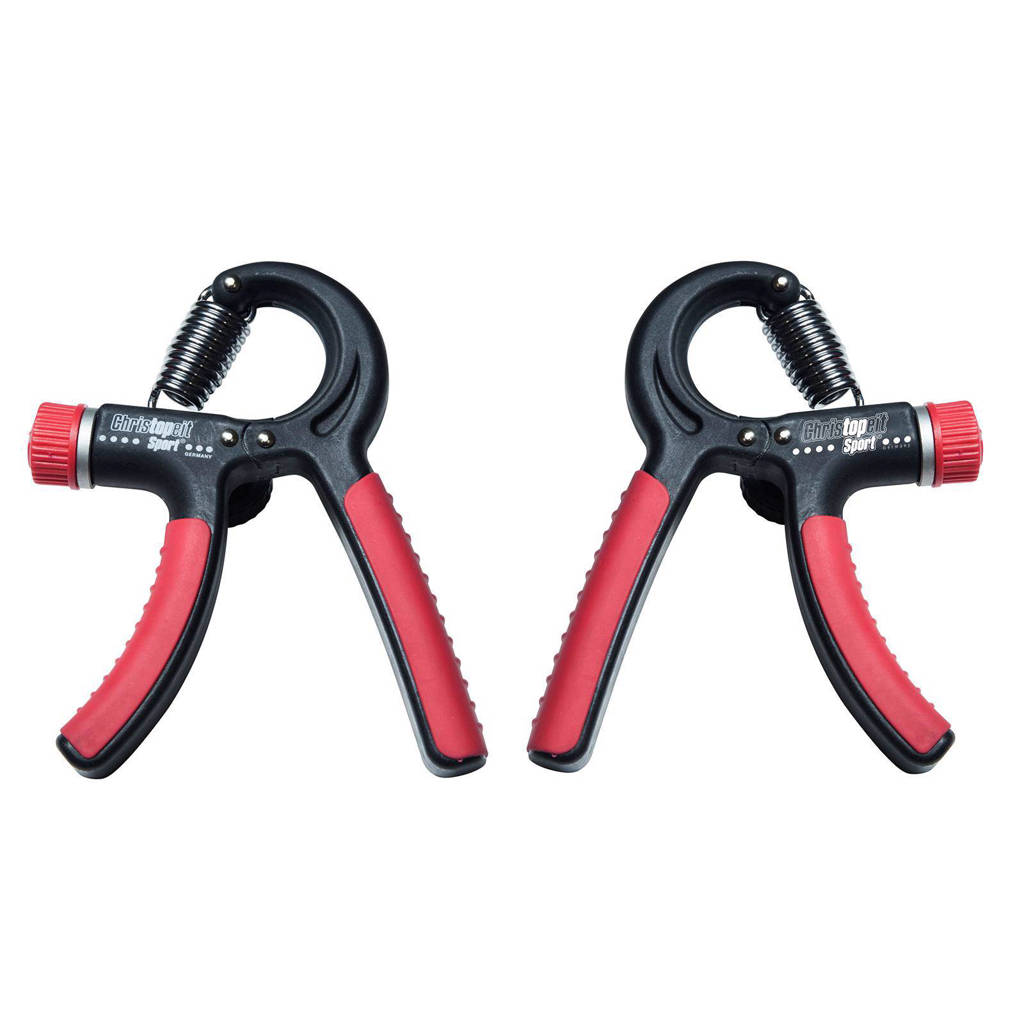 Christopeit set hand grip trainers, ZWART-ROOD