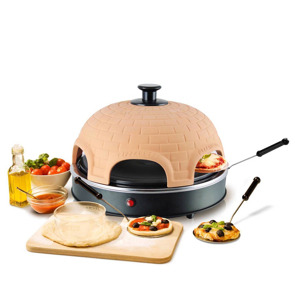 Emerio Classic Pizzarette, 6 persoons, Terracotta/zwart