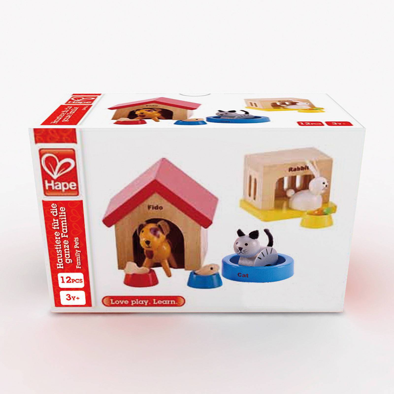 hape family pets wooden doll house animals