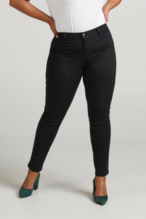 high waist extra slim fit jeans Nille zwart