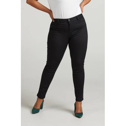 Zizzi high waist extra slim fit jeans Nille zwart afbeelding