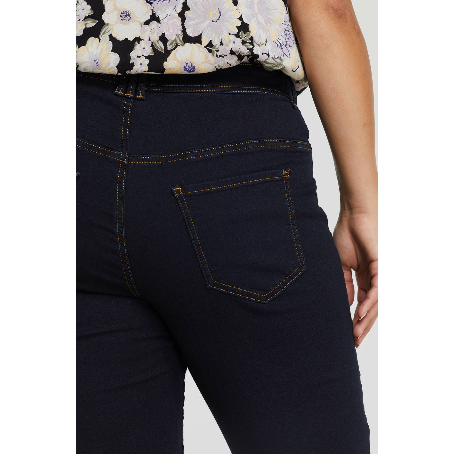 Zizzi high waist slim fit jeans Nille donkerblauw