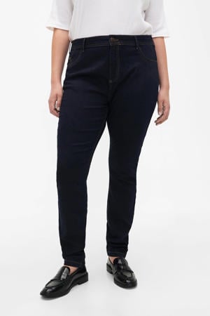 high waist slim fit jeans Nille donkerblauw