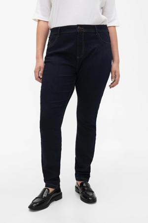 high waist slim fit jeans Nille donkerblauw