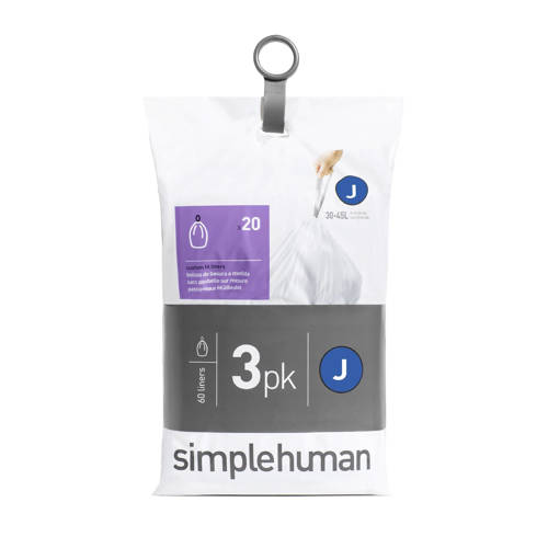 Simplehuman 60 Afvalzakken Code J 38 40 Liter simplehuman kopen in de aanbieding Simplehuman 60 Afvalzakken Code J 38 40 Liter simplehuman kopen in de aanbieding