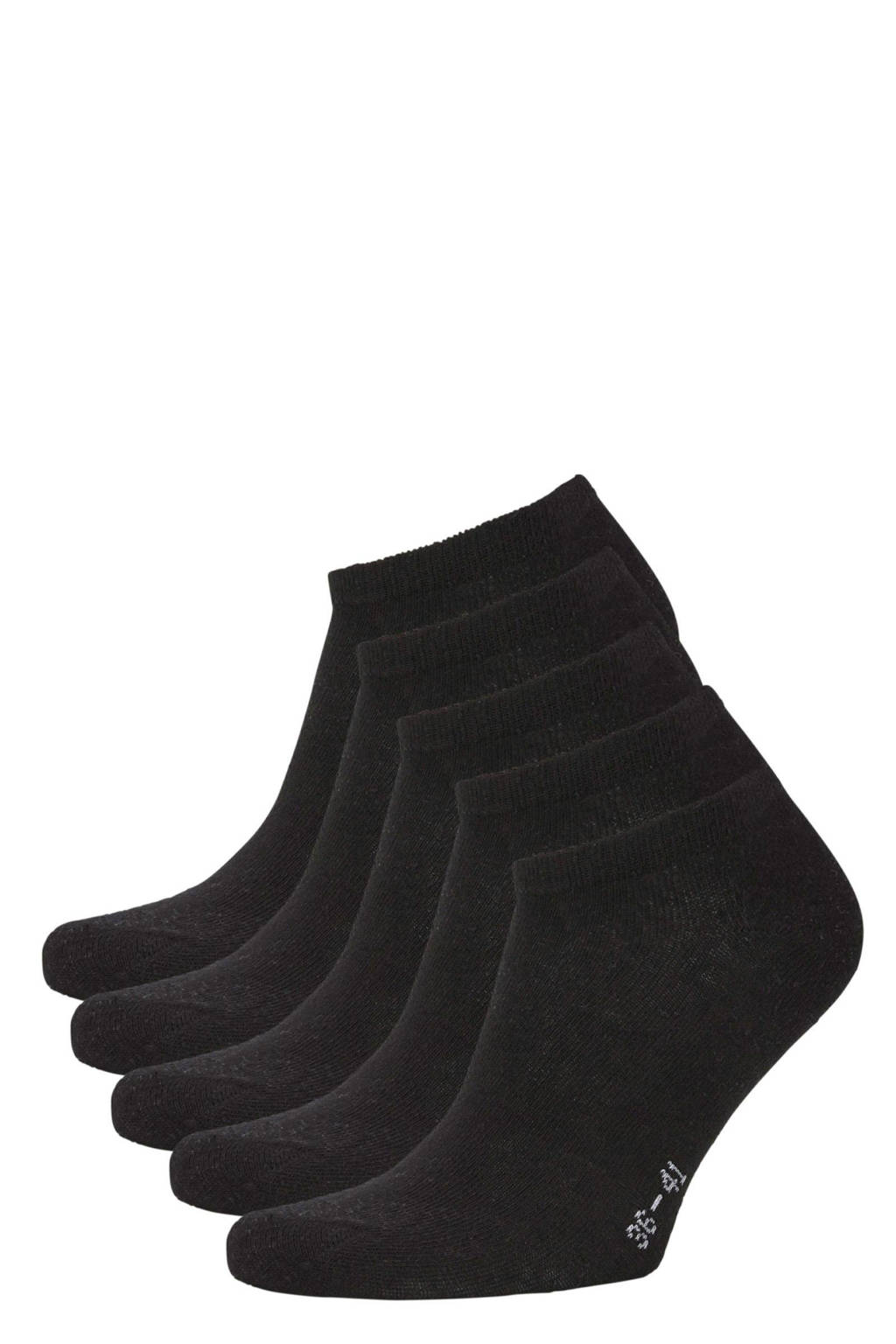 Apollo sneakersokken 5-pack, Zwart