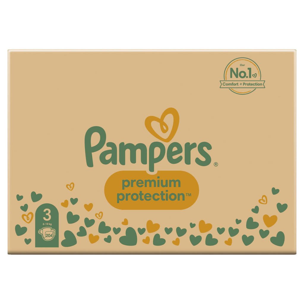 Pampers Protection maandbox maat 3 - 204 Luiers | wehkamp