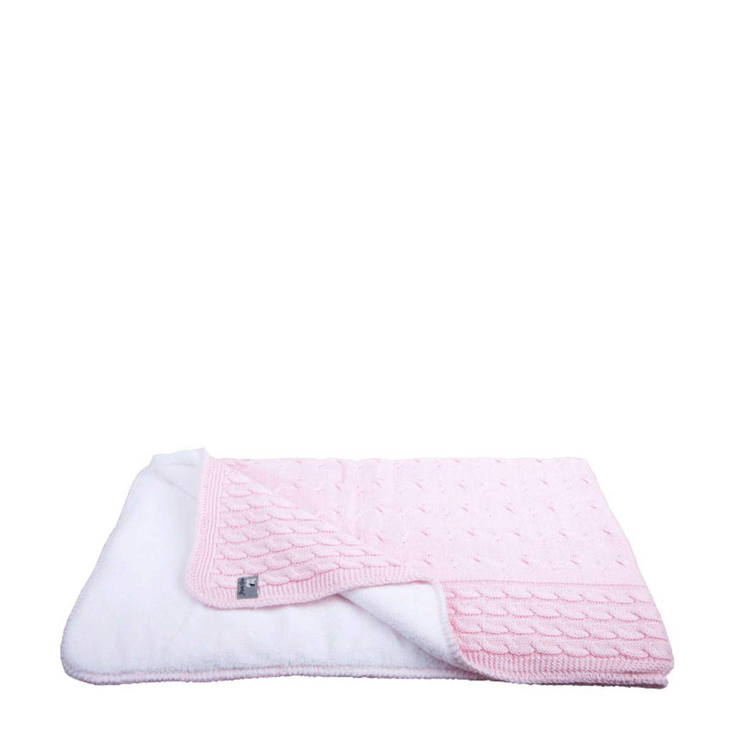 Baby's Only Kabel Teddy ledikantdeken 100x135 cm babyroze, Babyroze