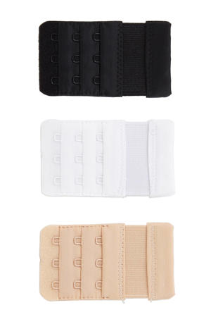 3-haaks bh verlengstuk Bra Extender (set van 3) zwart/wit/beige