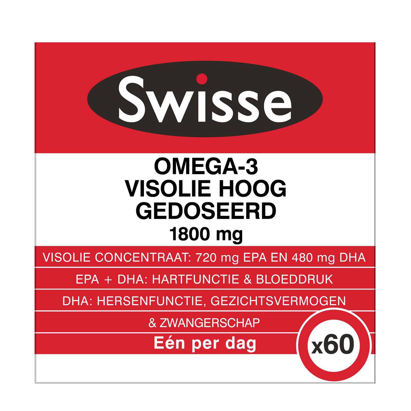 Swisse omega3 visolie hoog gedoseerd voedingssupplement 60 capsules
