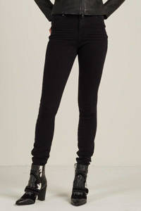 Zwarte dames Cars Belinda high waist skinny fit jeans van denim met rits- en knoopsluiting