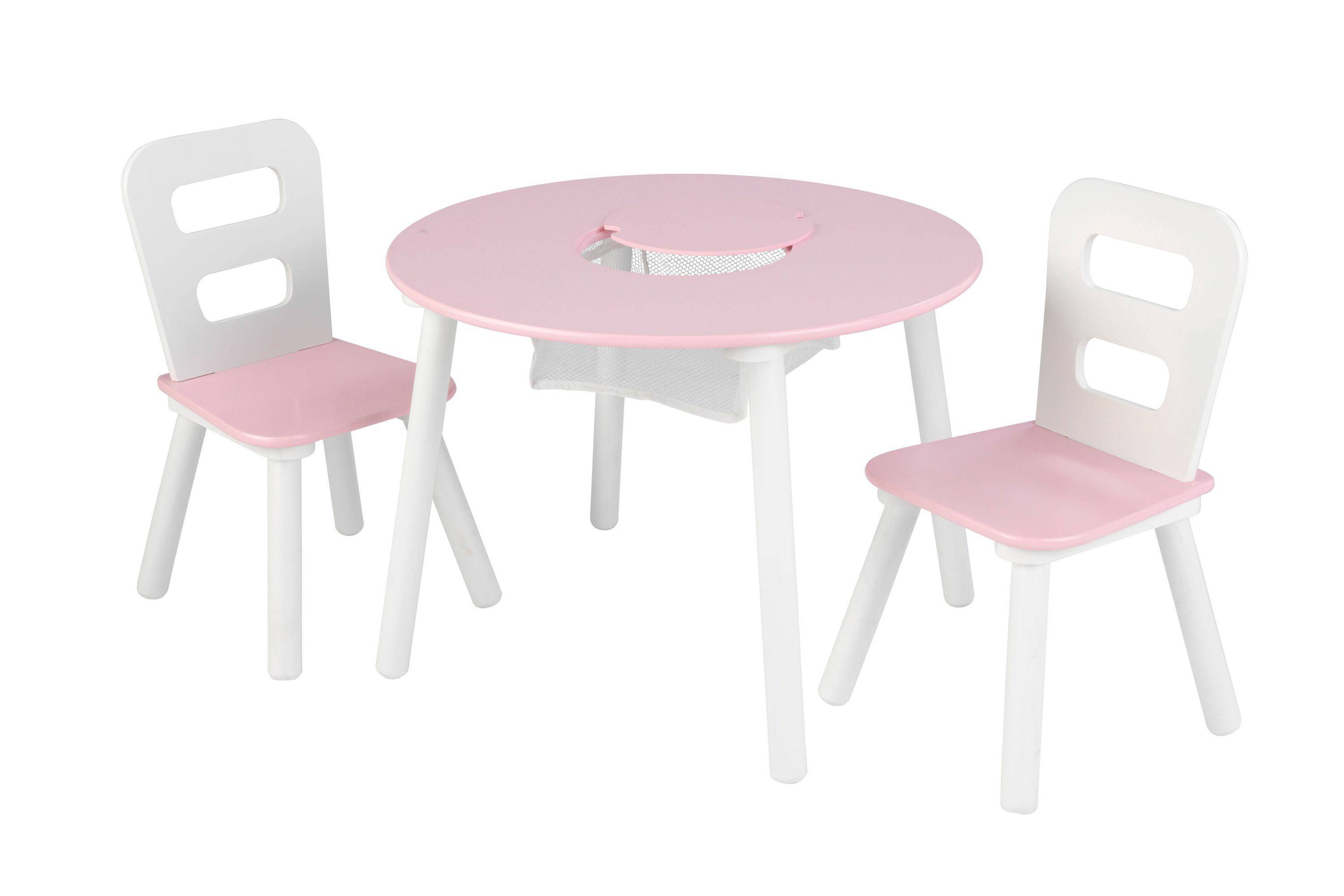 KidKraft Kinderopbergtafel en stoelen set roze massief hout 26165 online kopen