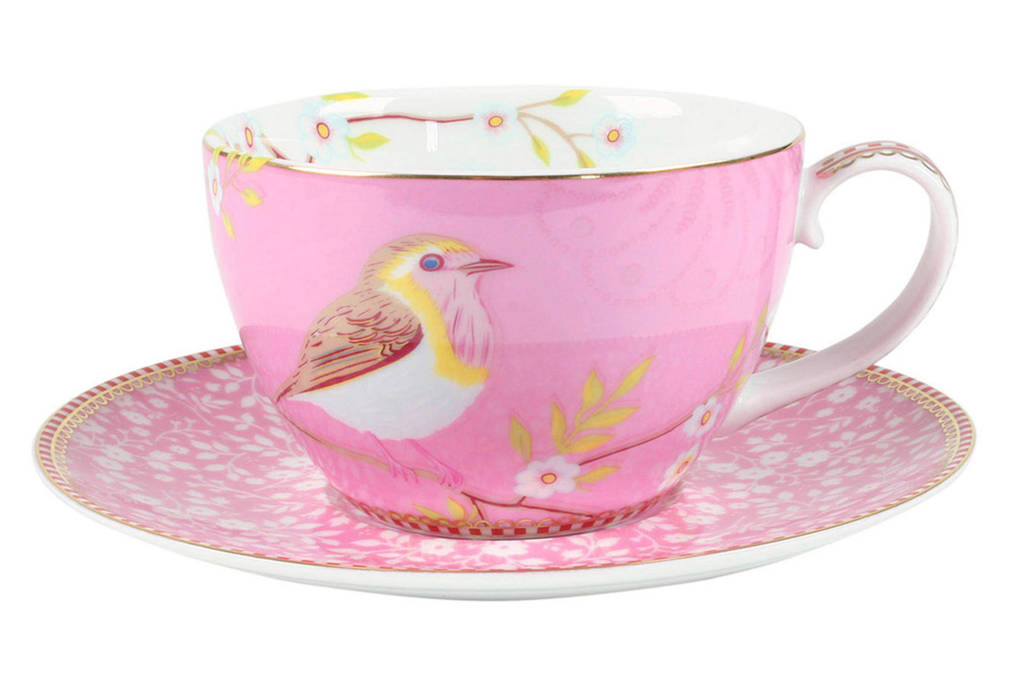 Pip Studio Floral kop en schotel, Roze